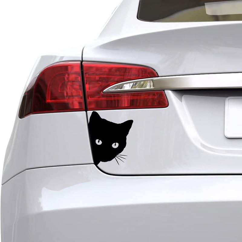 Fuuny Motorcycle Car Sticker Cat Peeking Cat Sticker Decal Black White Car Styling Vinyl Decal Decoration Auto Car Accessories