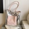 2025 New Korean Version Fashion Tote Bag Casual Sequins Large Capacity Underarm Shoulder Bag Handbag Female Texture Tide