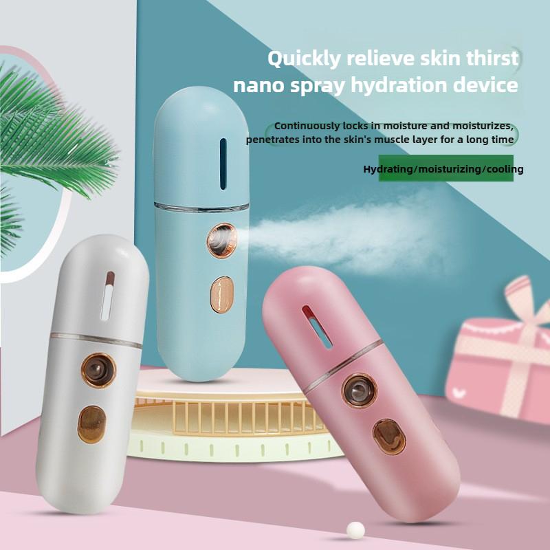 Мини портативный увлажнитель воздуха, нано-паровой аппарат для лица, косметический спрей, увлажняющий аппарат, аппарат для холодного спрея, перезаряжаемый через USB