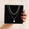 iF ME Vintage Pearl Multilayer Butterfly Necklace Gold Color Pendant Choker Chain Women Jewelry Accessories[No Box]