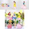 6pcs Disney Princess Figures Toy Set With Aurora And Belle For Cake Decoration