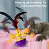 Interactive Cat Feather Toy Self Play Tumbler Toy with Feather And Ball Kitten Exercise Toy for Bored Indoor Adult Cats