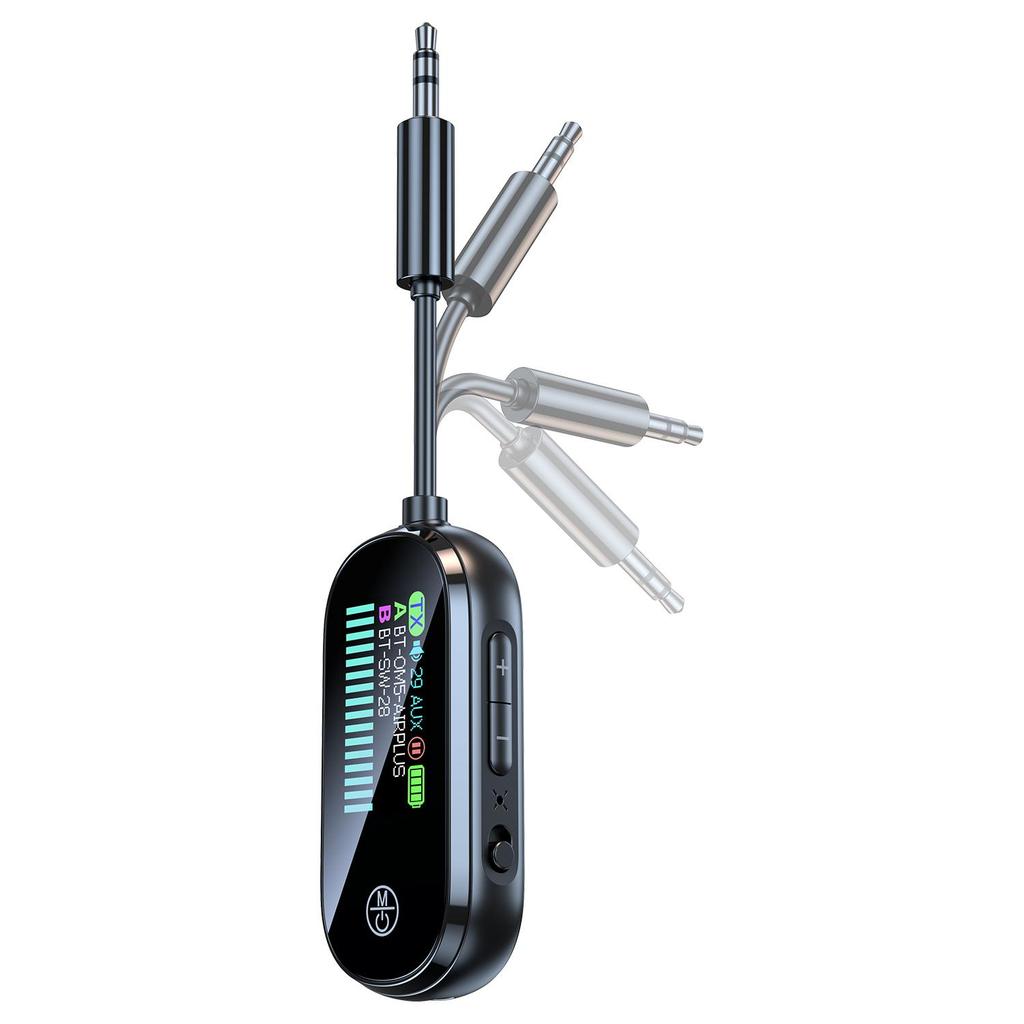 2-в-1 Bluetooth 5.4 Аудио Передатчик Приемник 3,5 мм AUX Разъем Авиационный Беспроводной Адаптер Микрофон для Телевизора Автомобильного Комплекта Динамика ПК Наушников