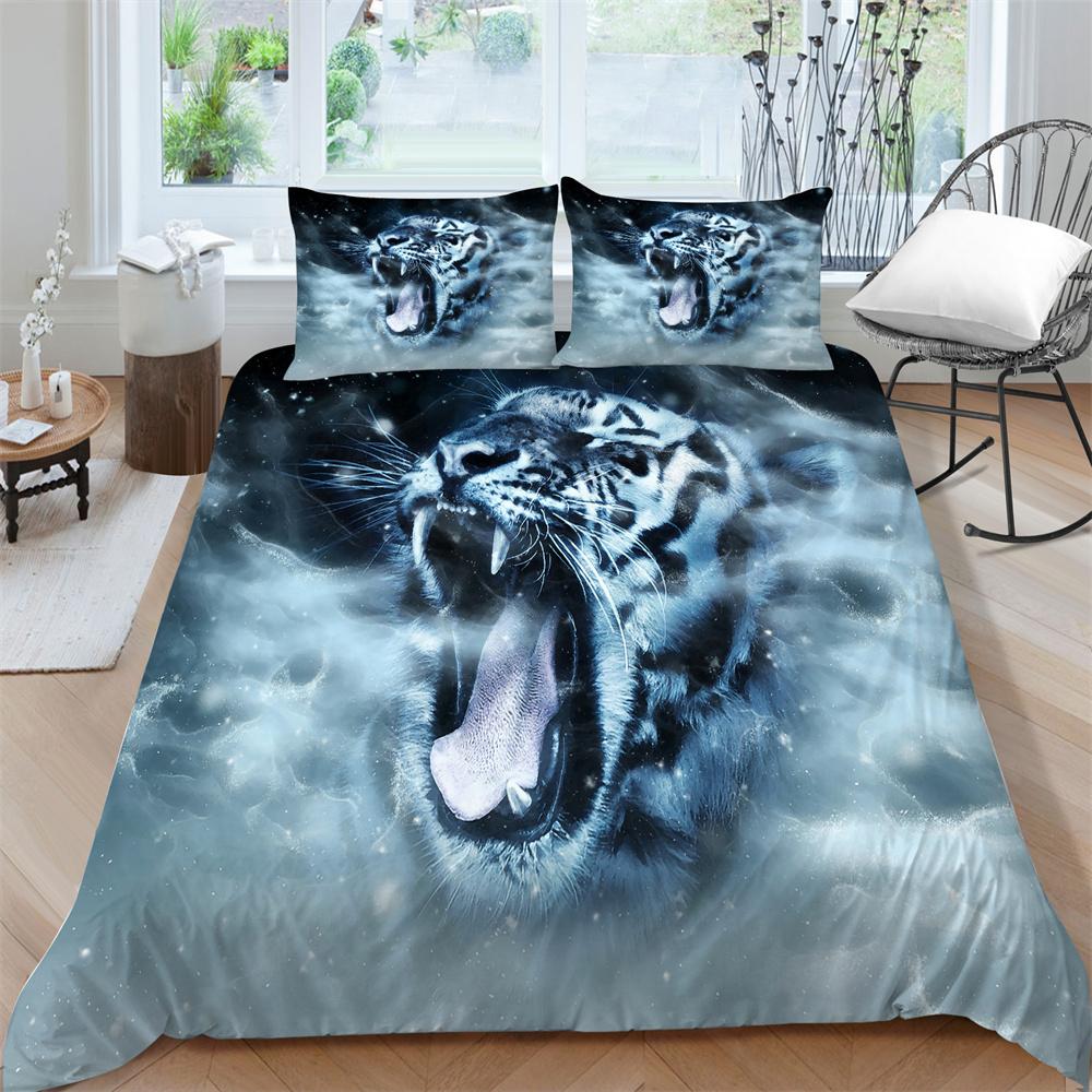 Tiger Printing Bedding Cover Suit Animal Style Duvet Cover Man Woman Single Double Size Polyester Bedroom Decor