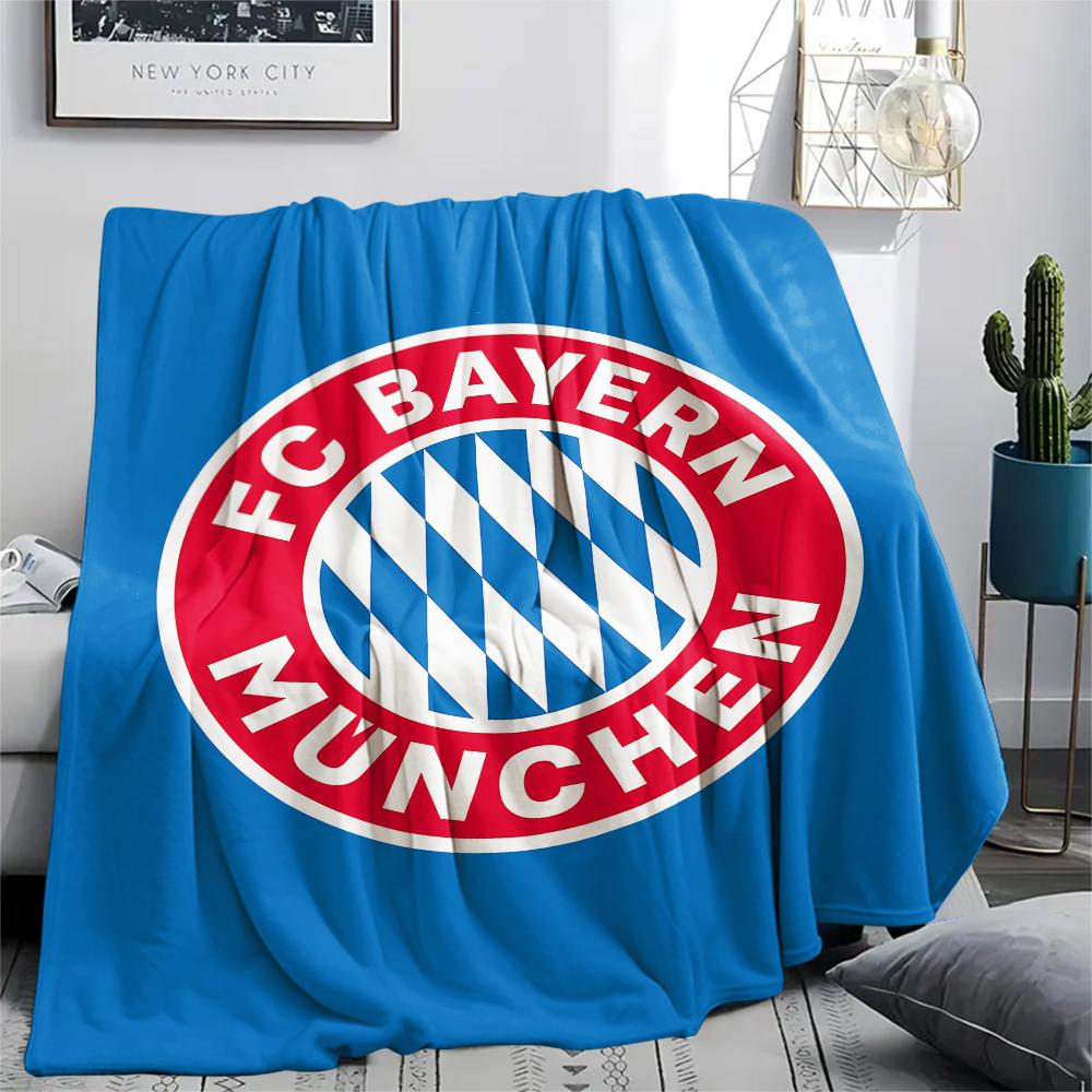 1 шт. Фланелевое одеяло с принтом ФК «Бавария Мюнхен», Высококачественное, для всех сезонов, Декор для дома, Тепло и уют, Идеально для рождественских подарков