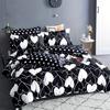 3pcs Bedding Set Black White Love Heart 3D Printed Cozy Duvet Cover Set King Queen Twin Single Size Birthday Gift Bedroom Decor