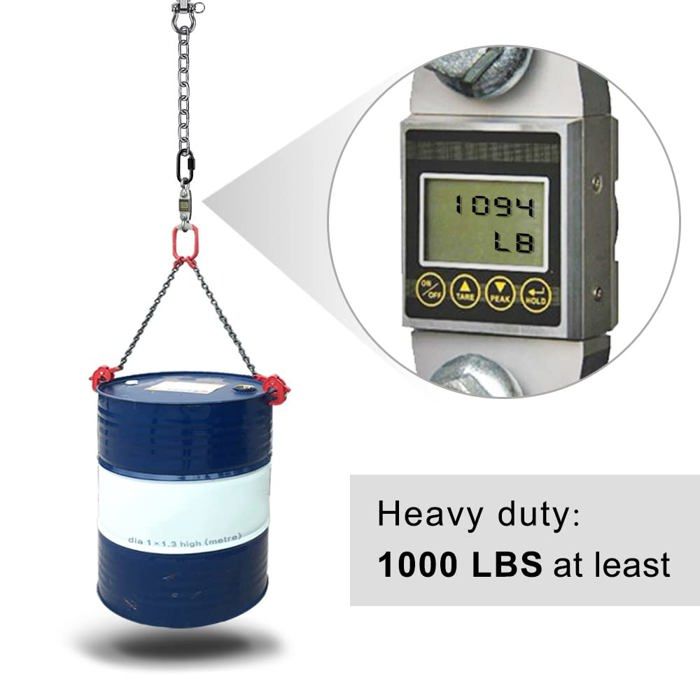 Crochet de balançoire 13 cm inox 304 pivotant avec mousqueton et chaîne 1 m – capacité 1000 lb