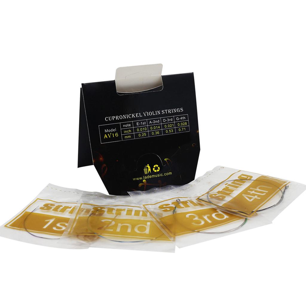 Universal Violin Fiddle String Strings Full Set (E A D G) Steel Core Nickel Silver Wound with Nickel Plated Ball End
