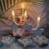 4pcs 1-4 Stars Number Candle Holder Mold Ornaments Candle Holder Plaster DIY Silicone Moulds
