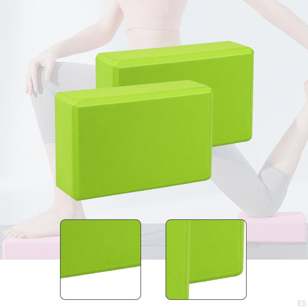 2 Pieces Yoga Blocks EVA Foam Anti Slip Soft Exercise Accessories for Gym Stretching