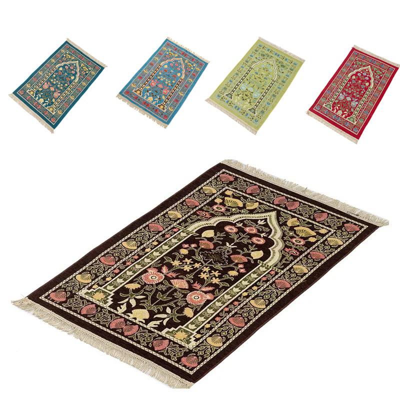 1PC Muslim Prayer Rug Worship Blanket Islamic Praying Mat Tassel Decor Thickened Islam Carpet Home Decoration KTY