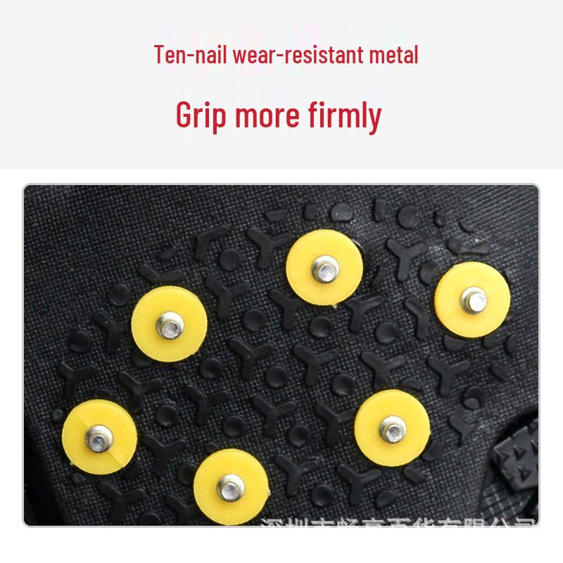 Non-Slip Ice Cleats: Ten-Tooth Grips for Kids & Adults - Snowfield, Ice Fishing, Mountaineering