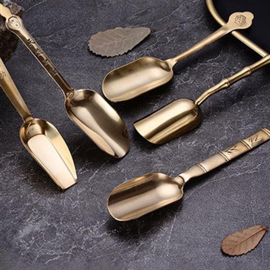 Tea Shovel Glossy Anti-scalding Copper Portable Scooping Sugar Coffee Scoop Teaware Supplies