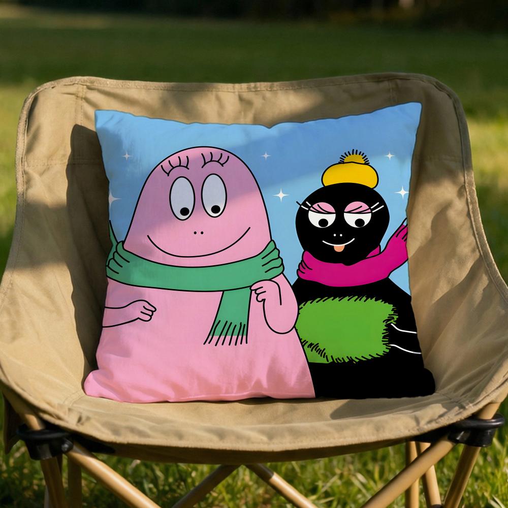 Cartoon BBarbapapa Cushion Cover Soft Reversible Durable Pillow Cover MultiScene Use for Home Car Daily Comfort