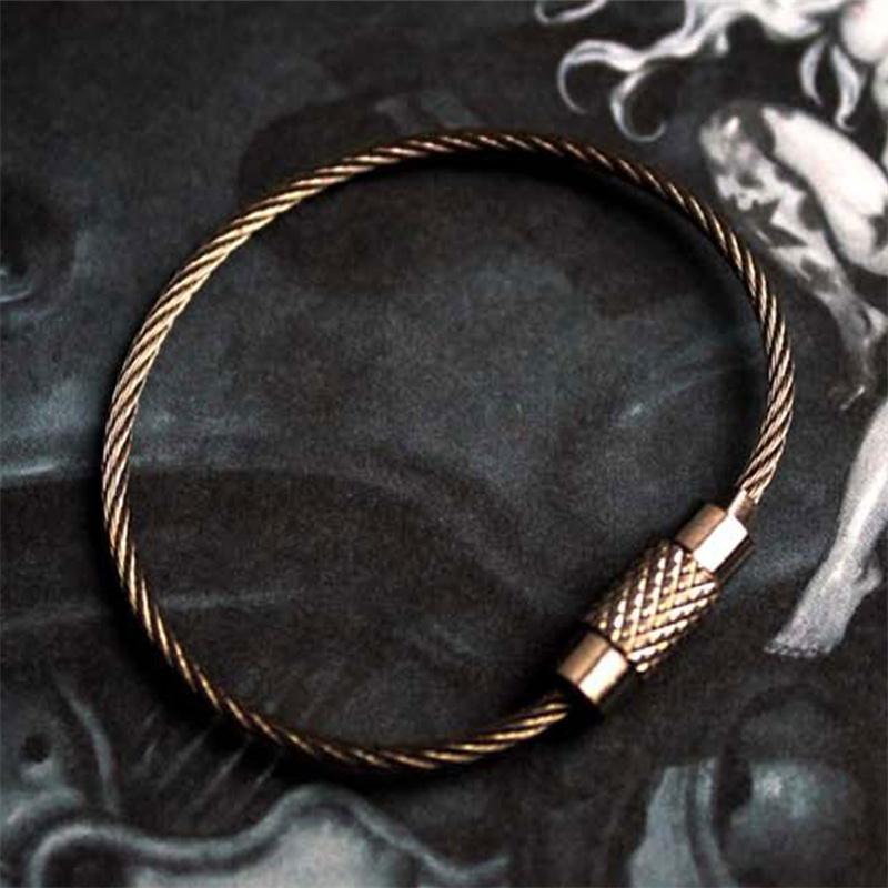 1 Pcs Key Holder Outdoor Tools Wire Keyrings Cable Rope Screw Locking Key Chain