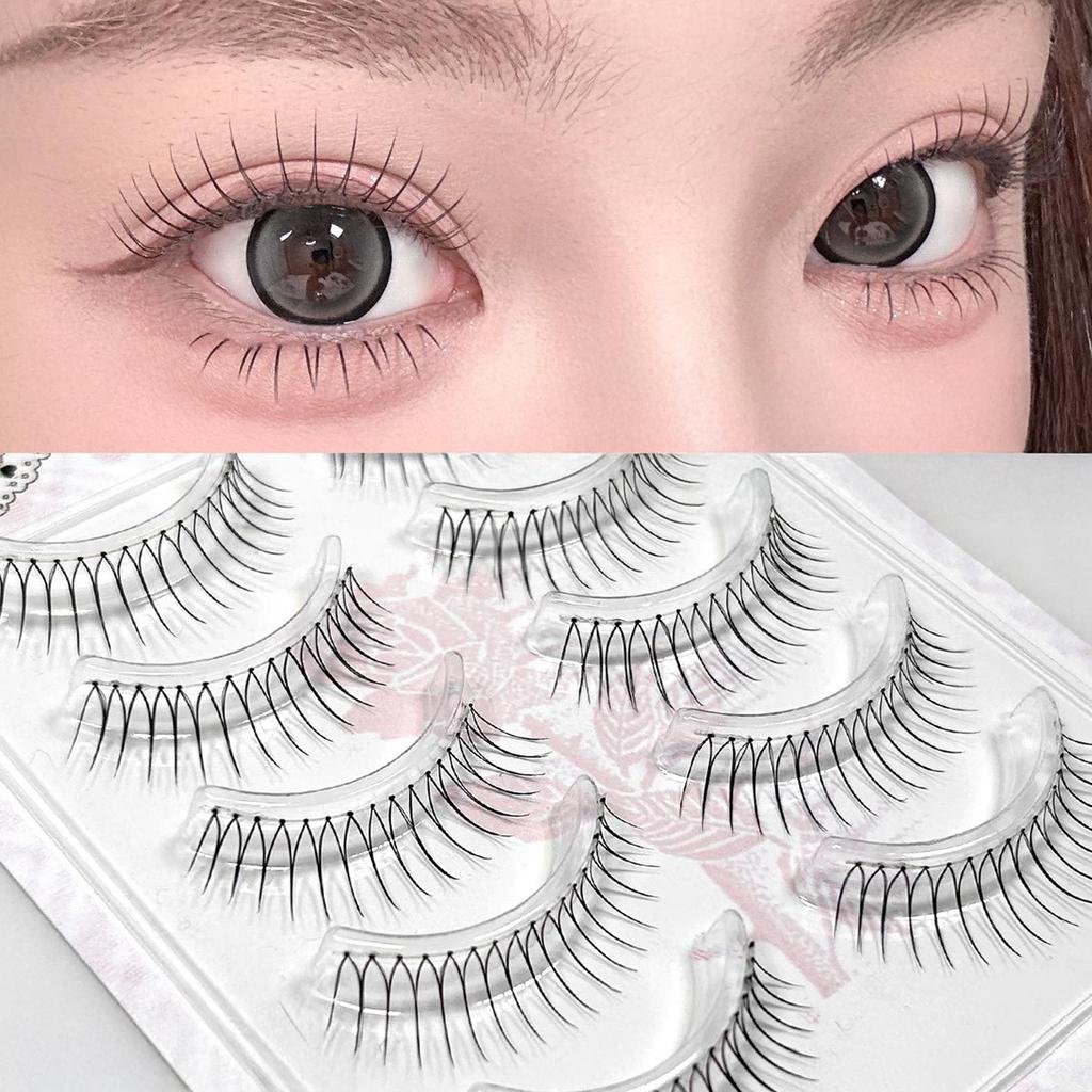 Thin Band Strip Wispy Fake Lashes Fluffy Natural Wispy Lashes For Work Birthdays Parties Travel