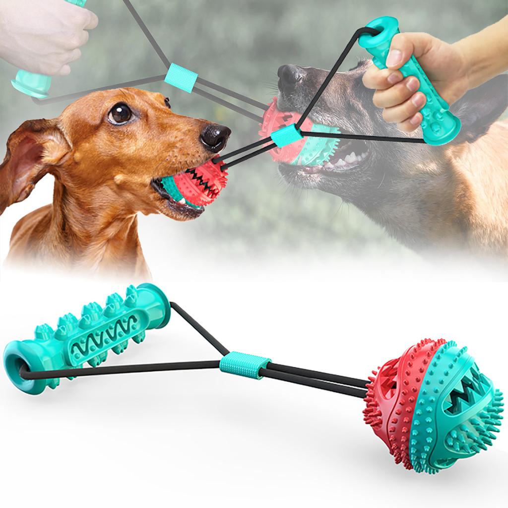Drawstring Dog Molar BiteToy Pet Rope Ball Stick Chew Toys Training Tool Support