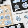 50 Штук Светло-голубых Мультяшных Наклеек для Декорирования Переплетенного Чехла для Телефона, Водонепроницаемые ПВХ Наклейки для Гитары