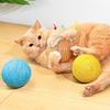 Игрушка-мячик для кошек из искусственного сизаля, большой сизалевый шар-когтеточка 8 см со встроенным колокольчиком, интерактивная игрушка для игр кошек, устойчивая к укусам игрушка для кошек для снятия стресса и