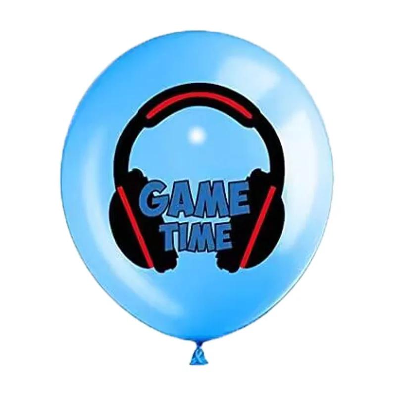 Blue Game On Theme Balloons Video Game Controller Latex Ballon Happy Boys Game Birthday Party Kids Favors Gamer Level Up Balon