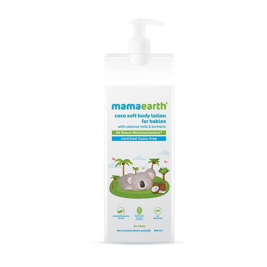 Mamaearth Coco Soft Body Lotion with Coconut Milk & Turmeric, for Babies, for 24-Hour Moisturization - 400 Ml