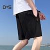 Мужские спортивные шорты, однотонные, прямые, с эластичной резинкой на талии, повседневная одежда, карманы на молнии, ретро, ​​тонкие летние шорты выше колена, мужская одежда