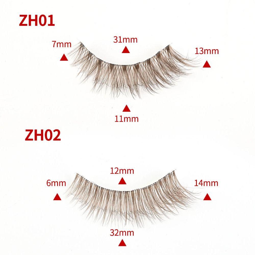 Wispy Volume Brown Lashes Faux Mink False Lashes with Clear Band Eye Lashes  Eyelash Extension