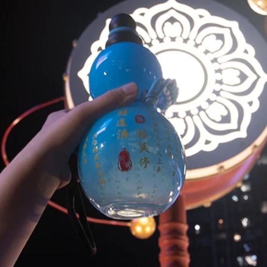 800ML Gourd Water Bottle with Strap Waist Rope Cup Brush Charm DIY Sticker Monkey King Wukong Drinking Bottle