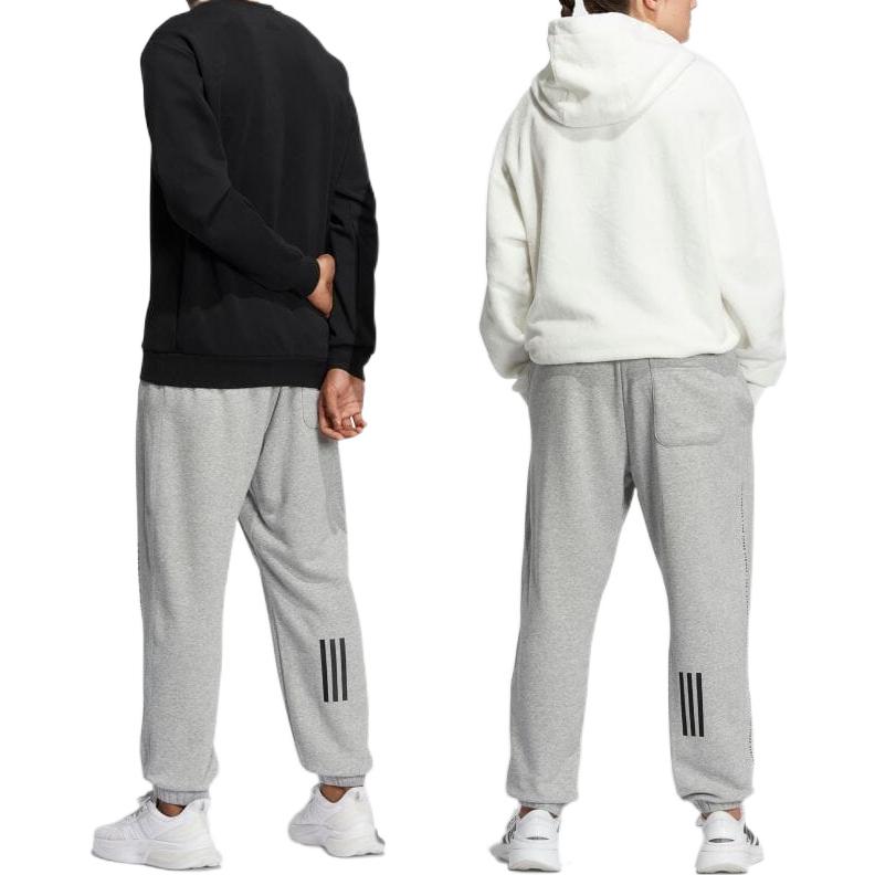 adidas Повседневные брюки с эластичным поясом и принтом алфавита, низ унисекс, светло-вересковый, серый IA9434