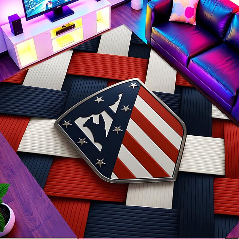 Atletico Madrid Print Rug, Washable Floor Carpet, For Entryway Dorm Laundry Room Office Study, Home Decor Birthday Christmas Gift