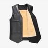Faux Leather Waistcoat Men Motorcycle Vest Coat Warm Autumn Winter Single Breasted V-neck Sleeveless Jacket