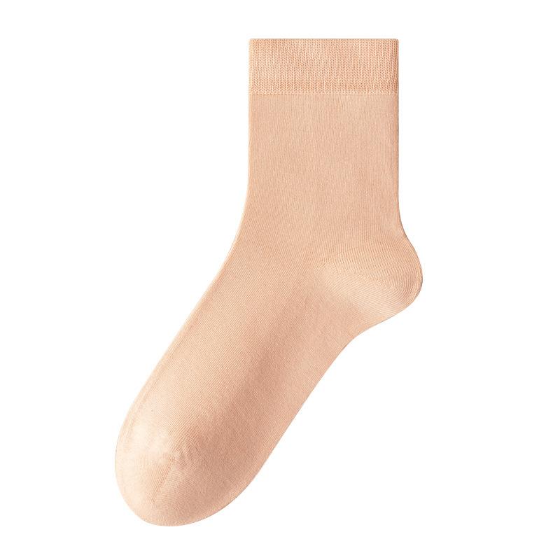 Pure Cotton Winter White Cotton Socks for Women Are Versatile and Odorless. All-cotton Mid-top Socks for Women In Autumn and Winter