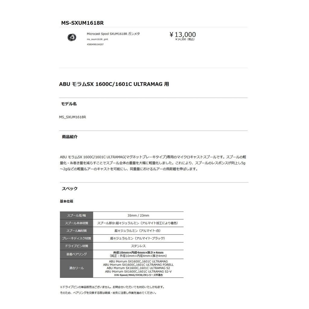 Avail Микролитая катушка SXUM1618R Gunmetal ms_sxum1618r_gmt