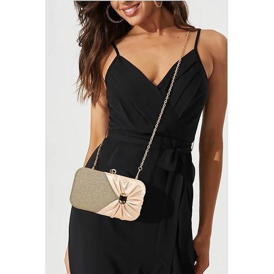 Клатч ADISA для торжественных мероприятий с заклепками и золотой цепочкой для женщин и девочек