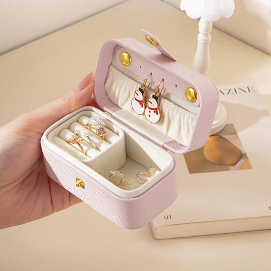 Jewelry Box Mini Portable Rings Earrings Necklaces Lipstick Storage Box Jewelry Organizer for Travel Outdoor