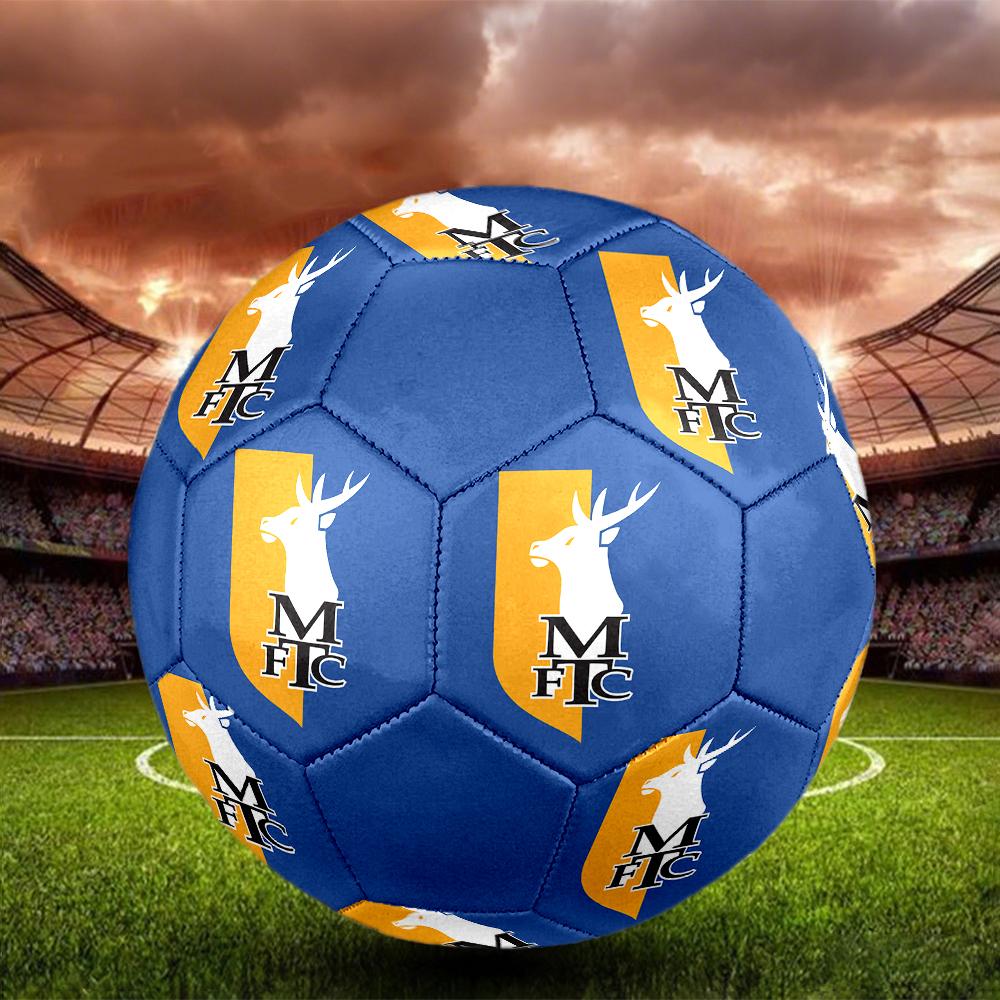 Футбольный мяч Mansfield Town FC, размер 5, разноцветный, подходит для всех возрастов, сшит на машине, материал ПВХ, соревновательного уровня, прочный и с высоким отскоком