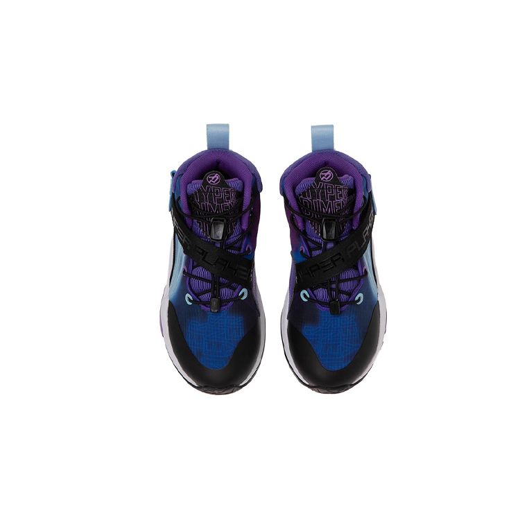 Баскетбольные кроссовки Li Ning Pioneer-Force I TD Shock Absorbation Rebound Детские кроссовки Черный Фиолетовый YKBR054-3
