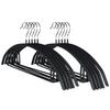 [Expo Brand] Arched, Non-Slip Hangers for Shape Retention, Multi-Function Suit Hangers for Laundry and Storage, Black, Set of 10