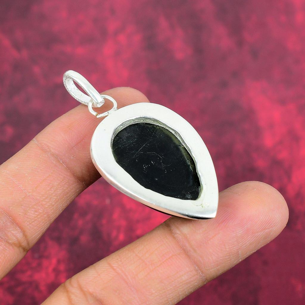 Black Obsidian Eye Pendant Gemstone Handmade Jewelry, 925 Solid Sterling Silver Pendant, Gift For Wife Jewelry
