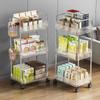 2025 New Wheeled Acrylic Storage Cart - Transparent Multi-layer Storage Rack, Suitable for Kitchen and Living Room Storage Racks