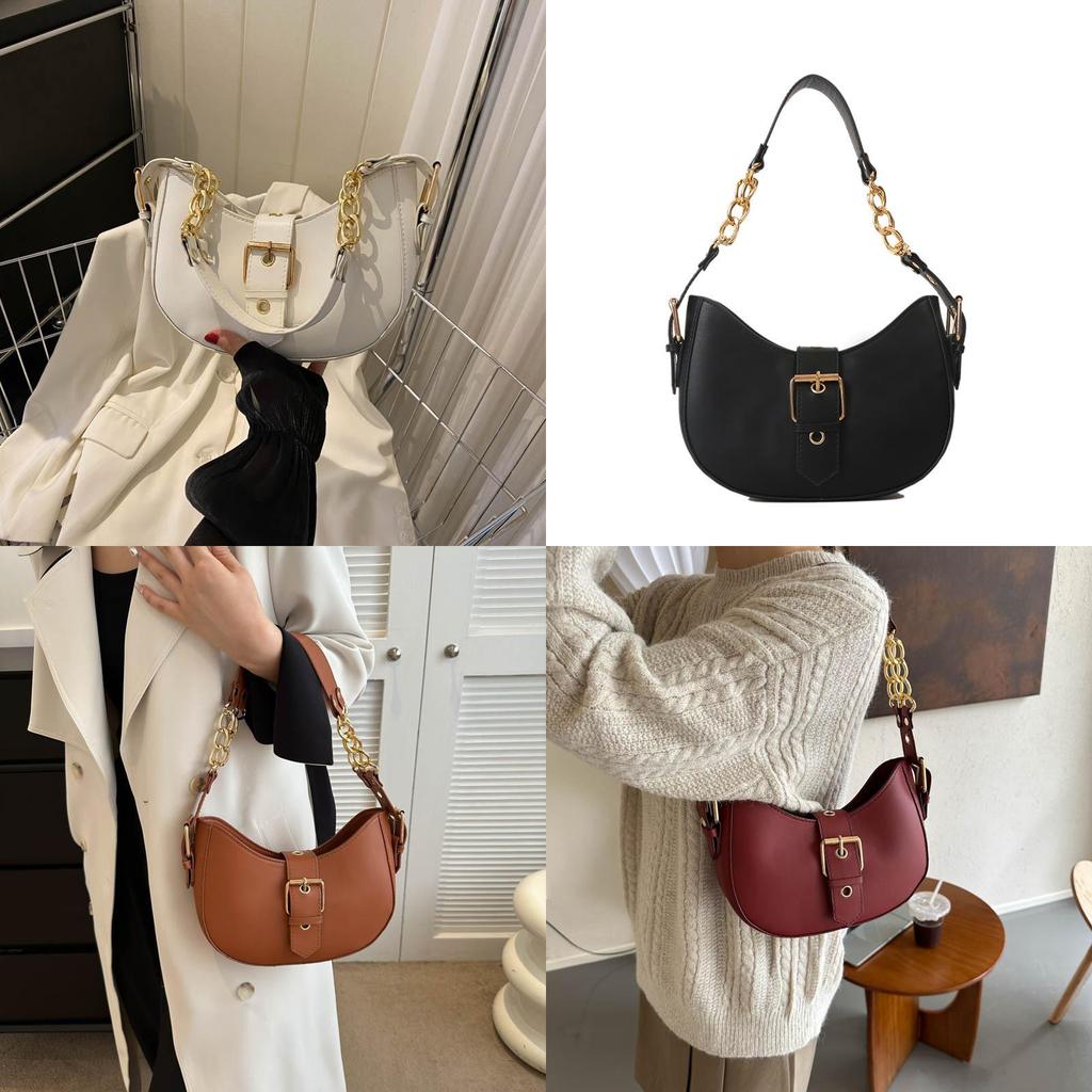 Stylish Pu Crescent Bag For Women With Chic Design And Versatile Color Options