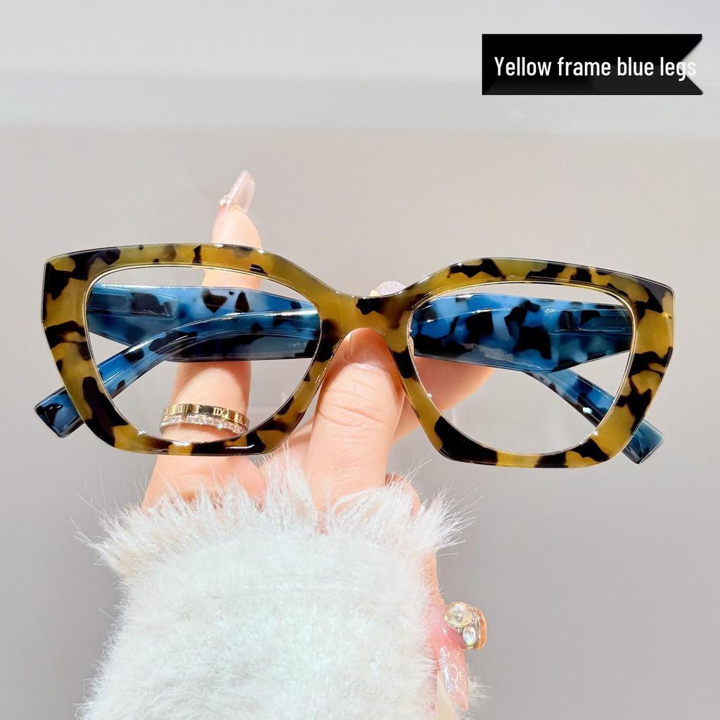 Женские ретро-очки для пресбиопии с леопардовым принтом и оправой с цветочным узором - Модные большие оправы для среднего и пожилого возраста.