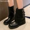 Модные ботильоны женские на плоской подошве ретро кожаные туфли женские зима 2024 тренд новый дизайнер повседневные готические снежные челси боты женские обувь