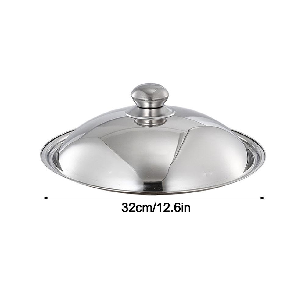 Stainless Steel Wok Pot Lid 28-42cm Kitchen Food Lid New Bowl Cover Restaurant Kitchenware