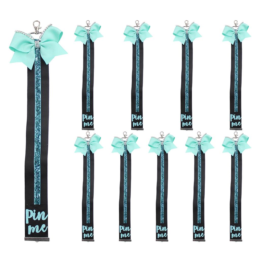 Cheerleading Competition Accessory Glittering Pin Me Ribbon Keychain for Backpacks and Goody Bags Sports Accessories
