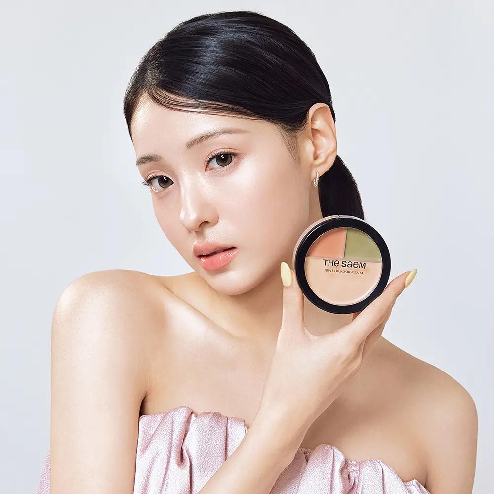 THE SAEM Cover Perfection Triple Foundation Balm 3 Colors (Clear Beige • Natural Beige • Rich Beige)