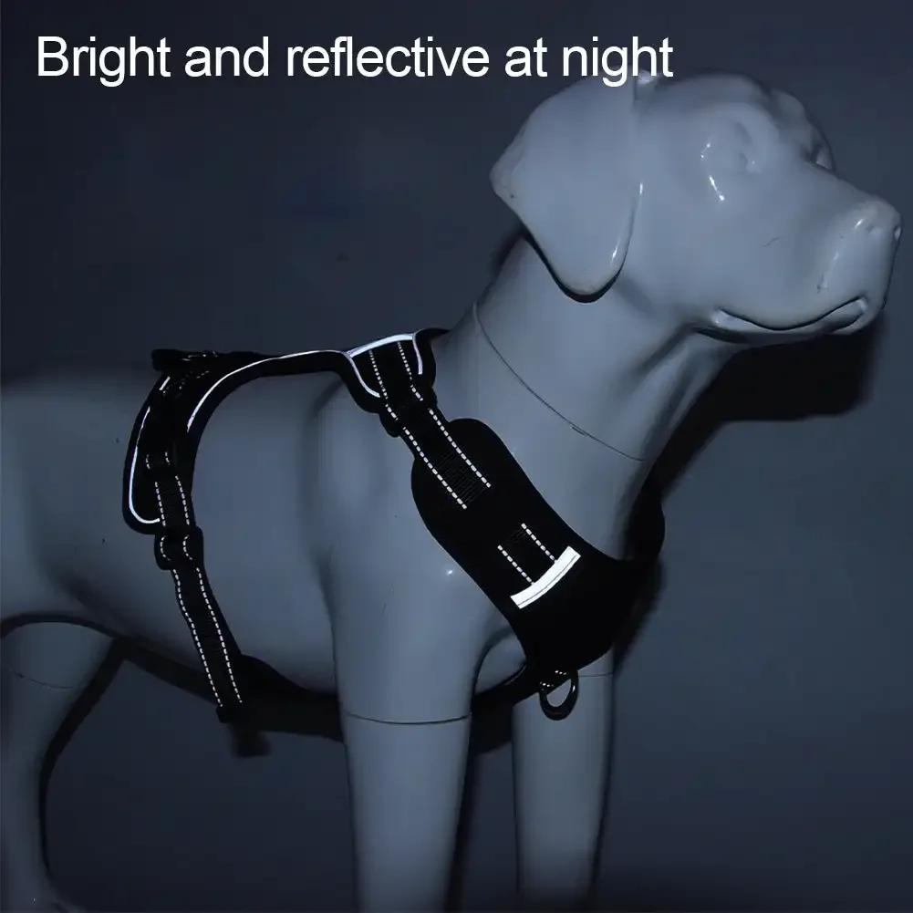1Pc Pet Dog Harness Reflective Safety Harness Chest Strap Collar for Medium Large Dog French Bulldog Pug Bulldog Pet Products