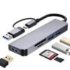 XuanGui C 5-в-1 USB C в USB 3 USB A Порт-разветвитель и Карта USB-удлинитель для Совместимости с Настольным Ультратонким USB/USB-хабом, Адаптер, SD/TF-ридер,
