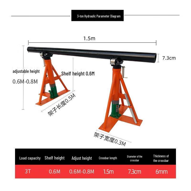 Heavy-Duty 3-Ton Hydraulic Cable Reel Stand