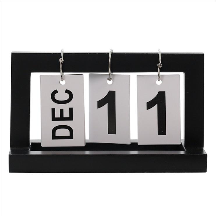 Fashion Wooden Desk Table Calendar Page Wood Count Down Sign Calendar Home Office Decorative Supplie